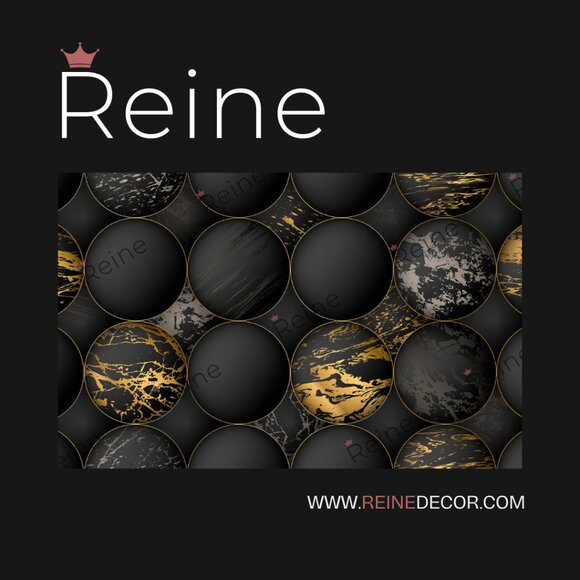 3D Gold and Black Brushed Metallic Orbs Wallpaper - Picture 5 of 9